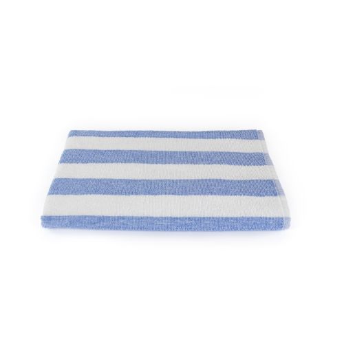 Serviette de piscine en tissu éponge Fibertone, ourlet end en mélange, 30 x 70, 15,0 lb/dz, rayures bleues